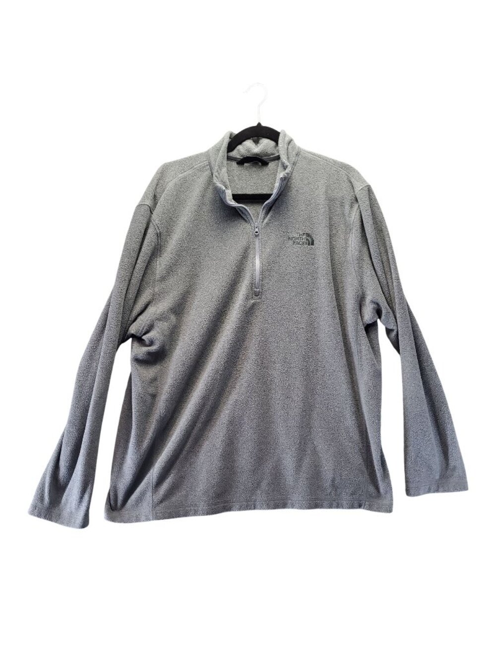 The North Face Sweater Mens XL Gray Quarter-Zip Pullover Polyester Fleece